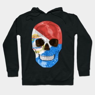 Sint Maarten Flag Skull - Gift for Sint Maartener With Roots From Sint Maarten Hoodie